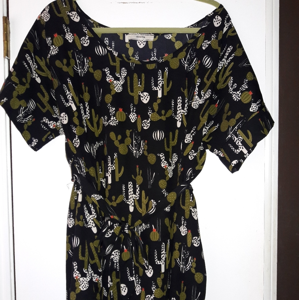 Modcloth Poema Belted Cactus Tunic L